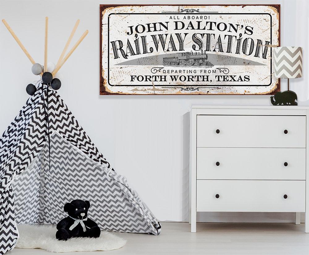 Personalized - Railway Station - Canvas