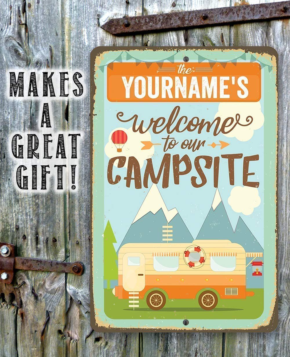 Personalized - Welcome To Our Campsite - Metal Sign