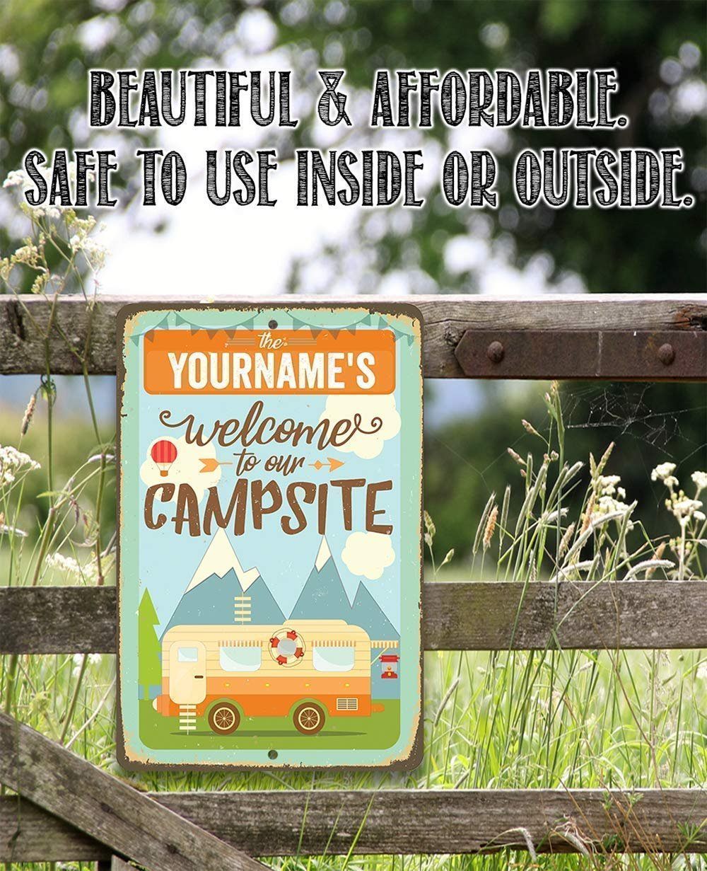 Personalized - Welcome To Our Campsite - Metal Sign