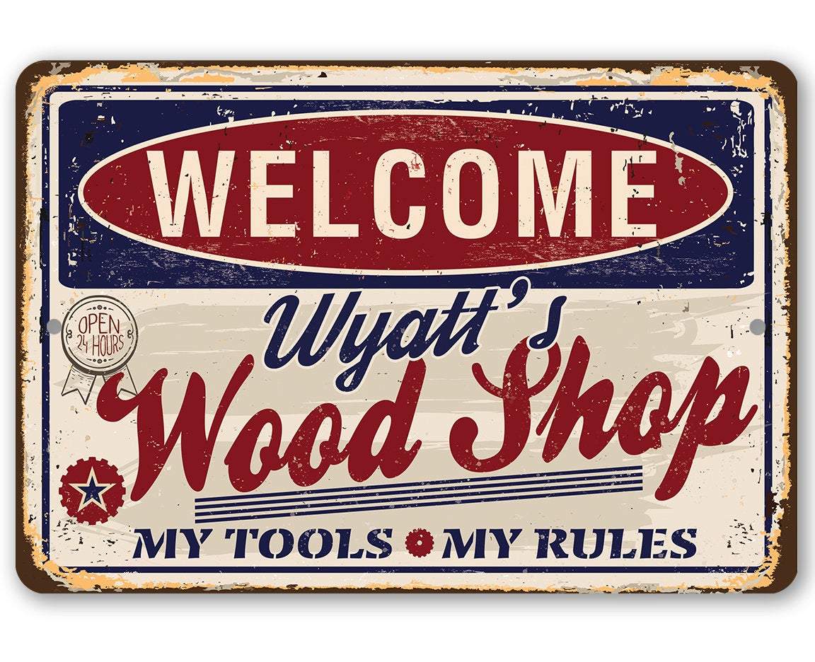 Personalized - Wood Shop - Metal Sign