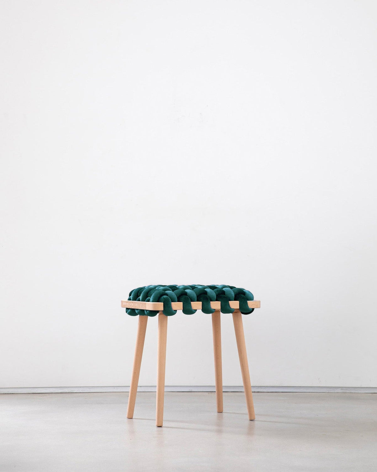 Petrol Velvet Woven Stool