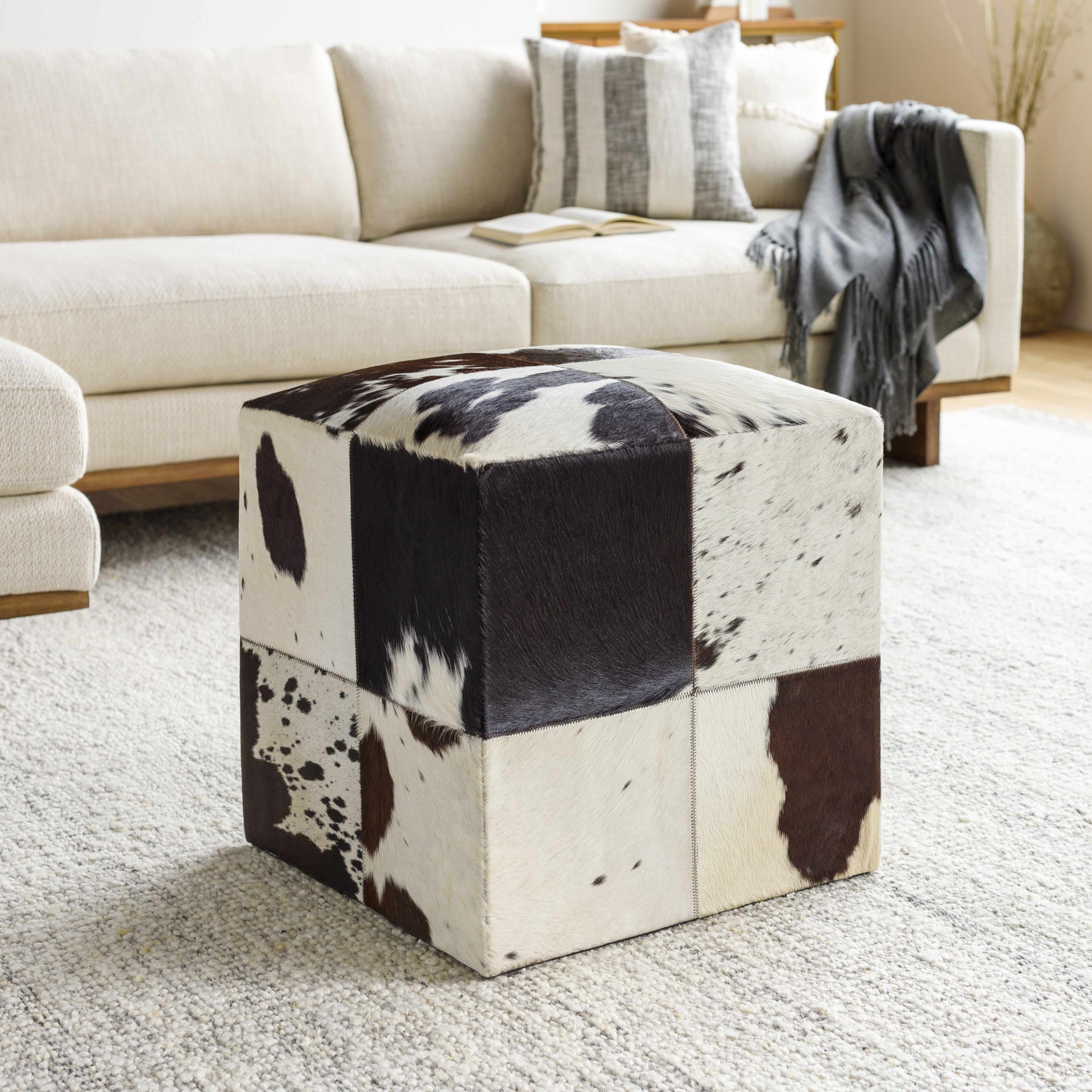 Pariconha Hair On Hide Ottoman-1