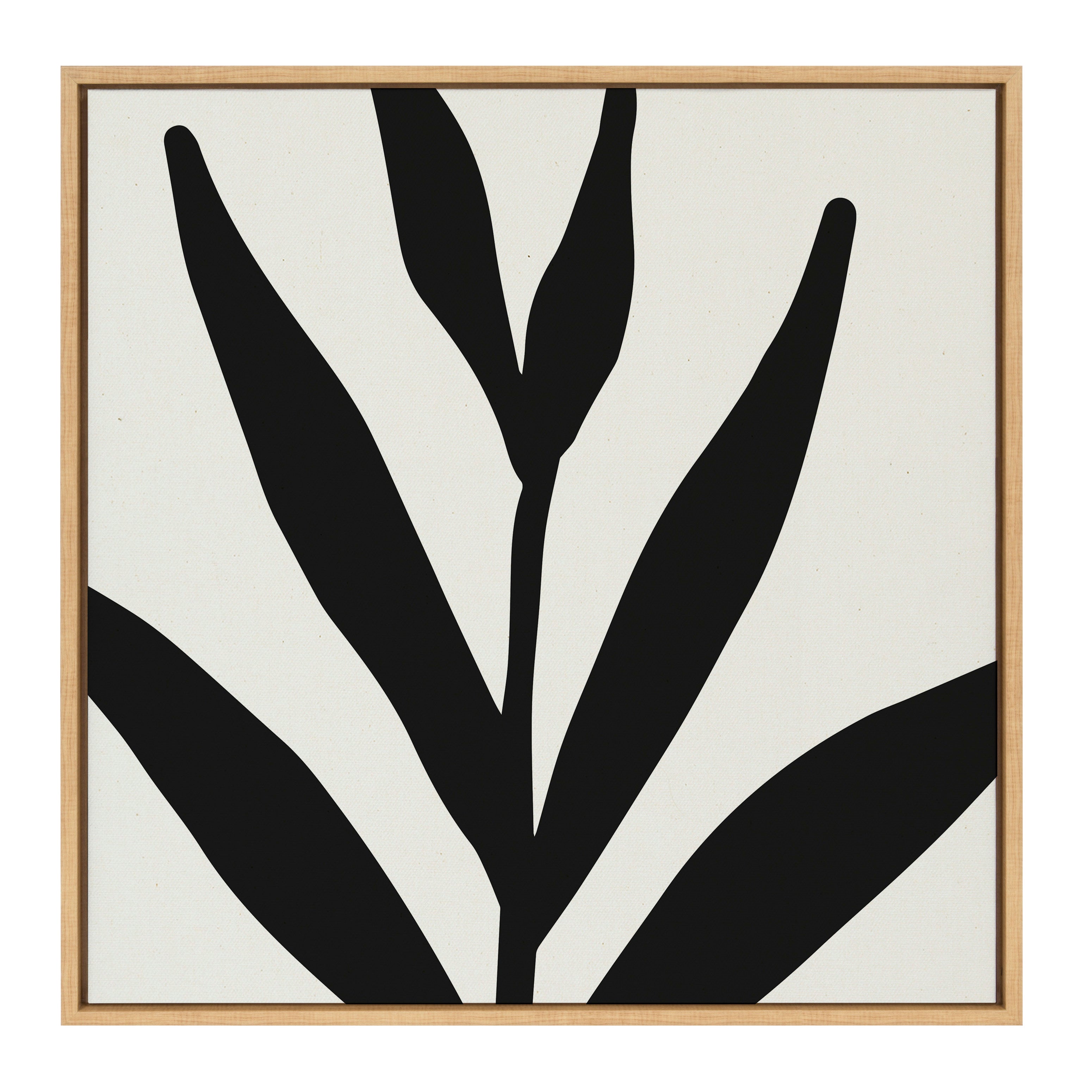 Sylvie Modern Botanical Neutral Abstract 1 Framed Canvas by The Creative Bunch Studio