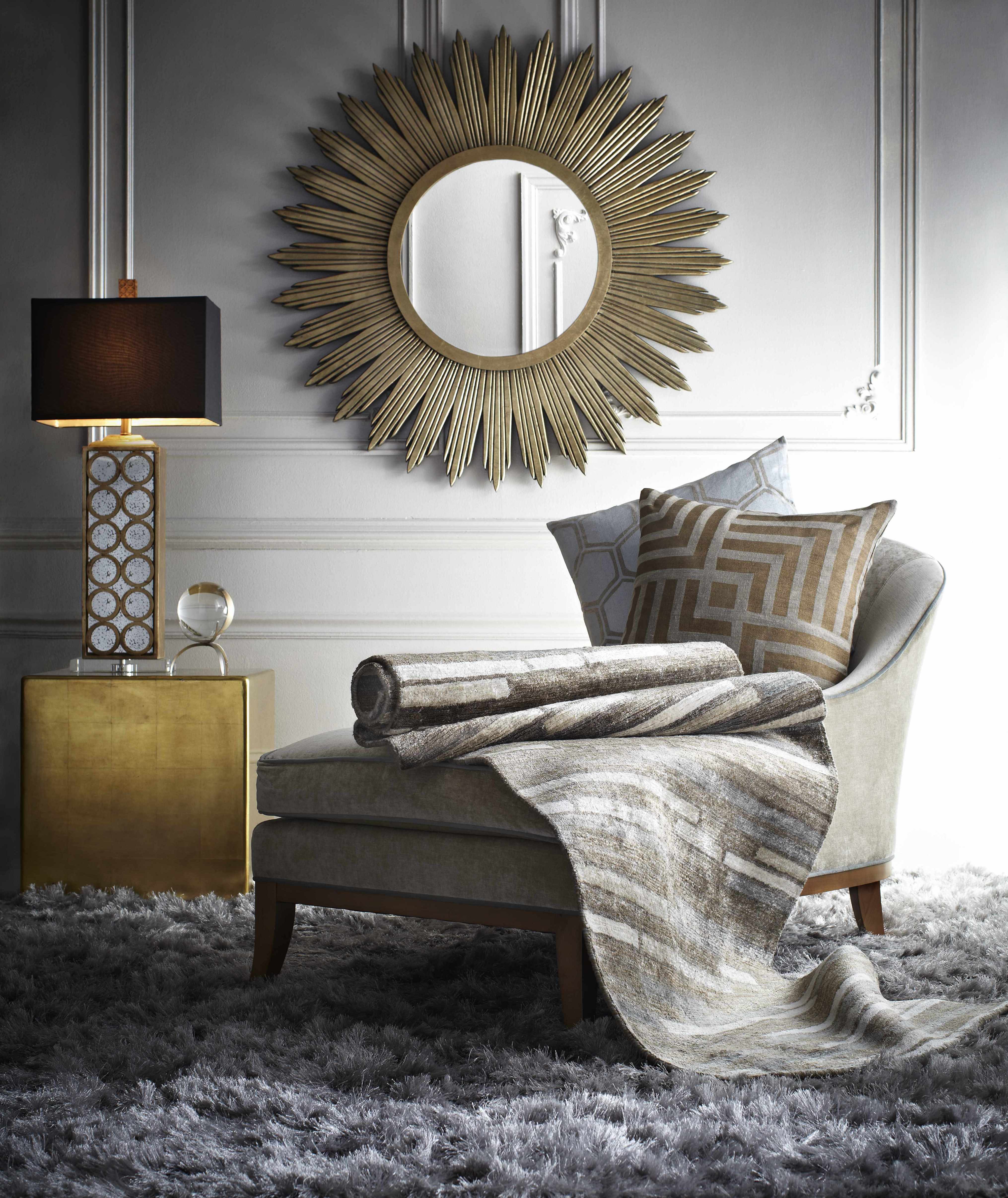 Atworth Tan Geometric Maze Throw Pillow - Clearance-1