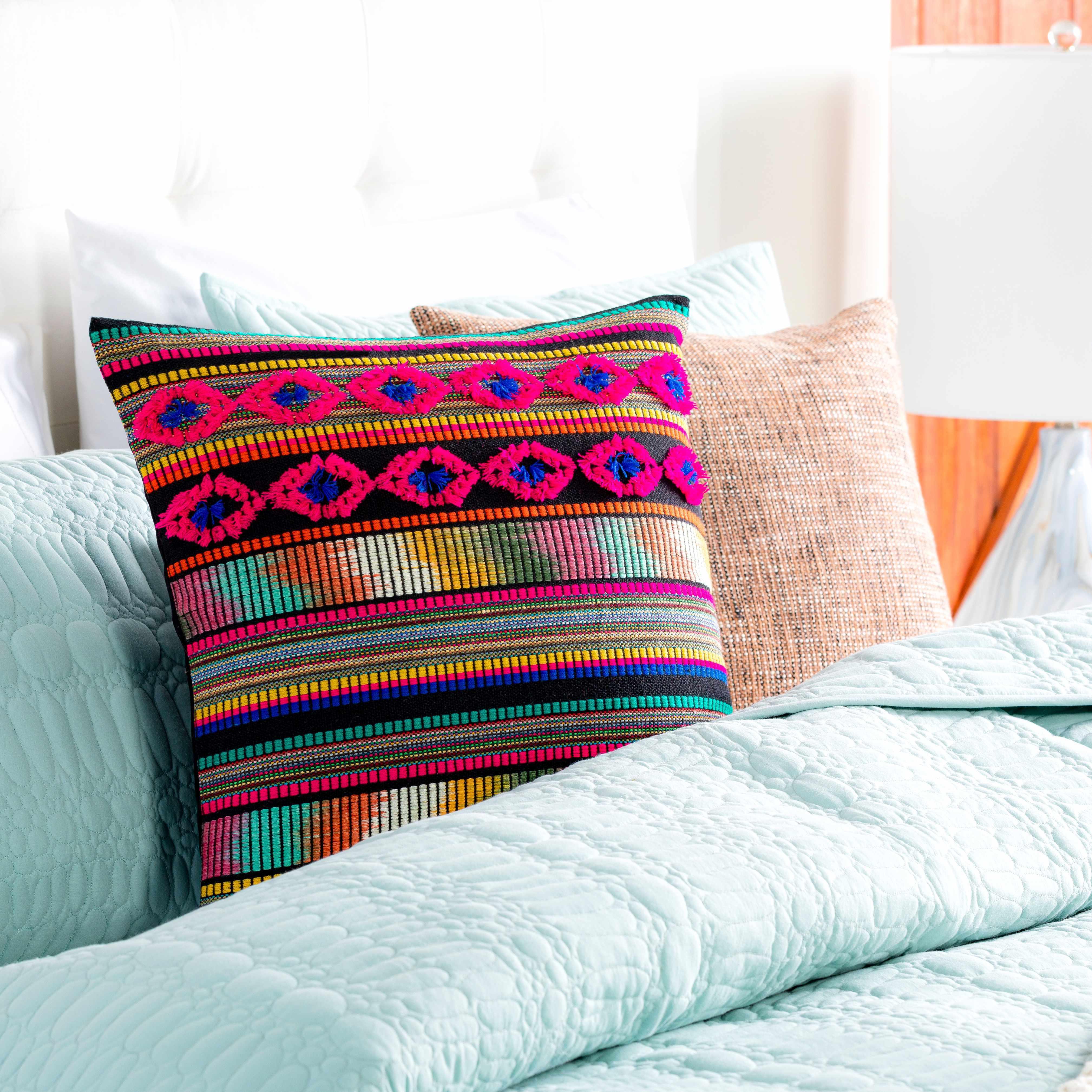 Pogonsili Vibrant Geometric Stripes Accent Pillow - Clearance - PRHOMZ