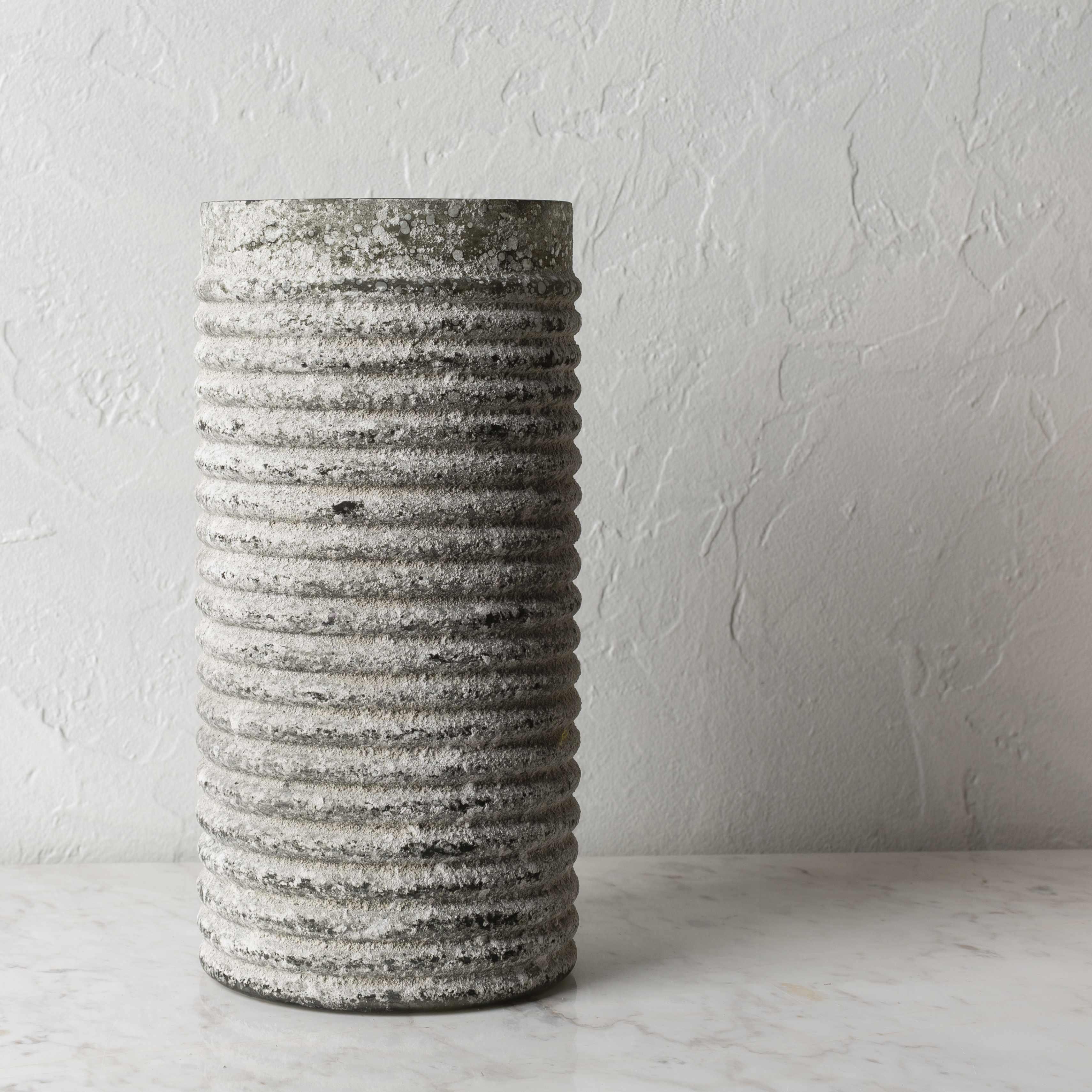 Polopina Gray Textured Cylindrical Decor - PRHOMZ