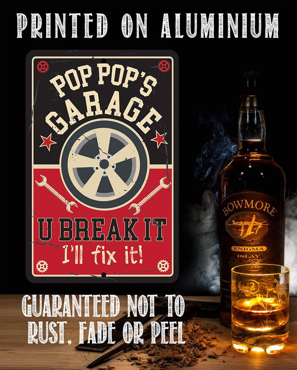 Pop Pop's Garage - Metal Sign
