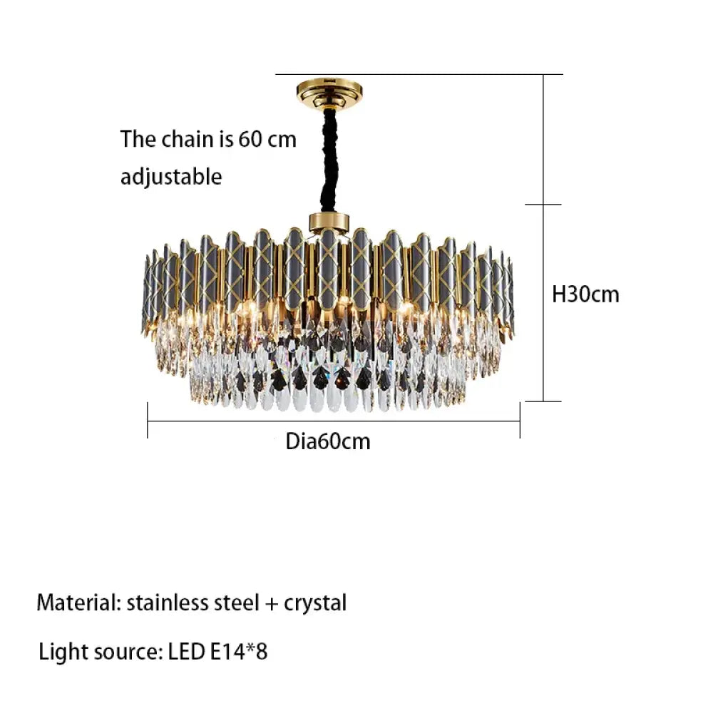 Post-Modern Black Crystal Chandelier | Dining Room Lighting