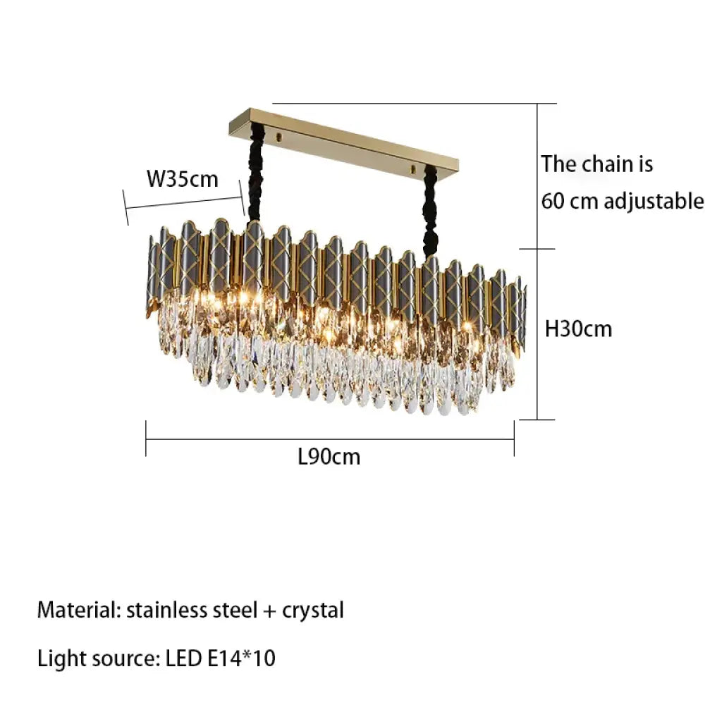 Post-Modern Black Crystal Chandelier | Dining Room Lighting