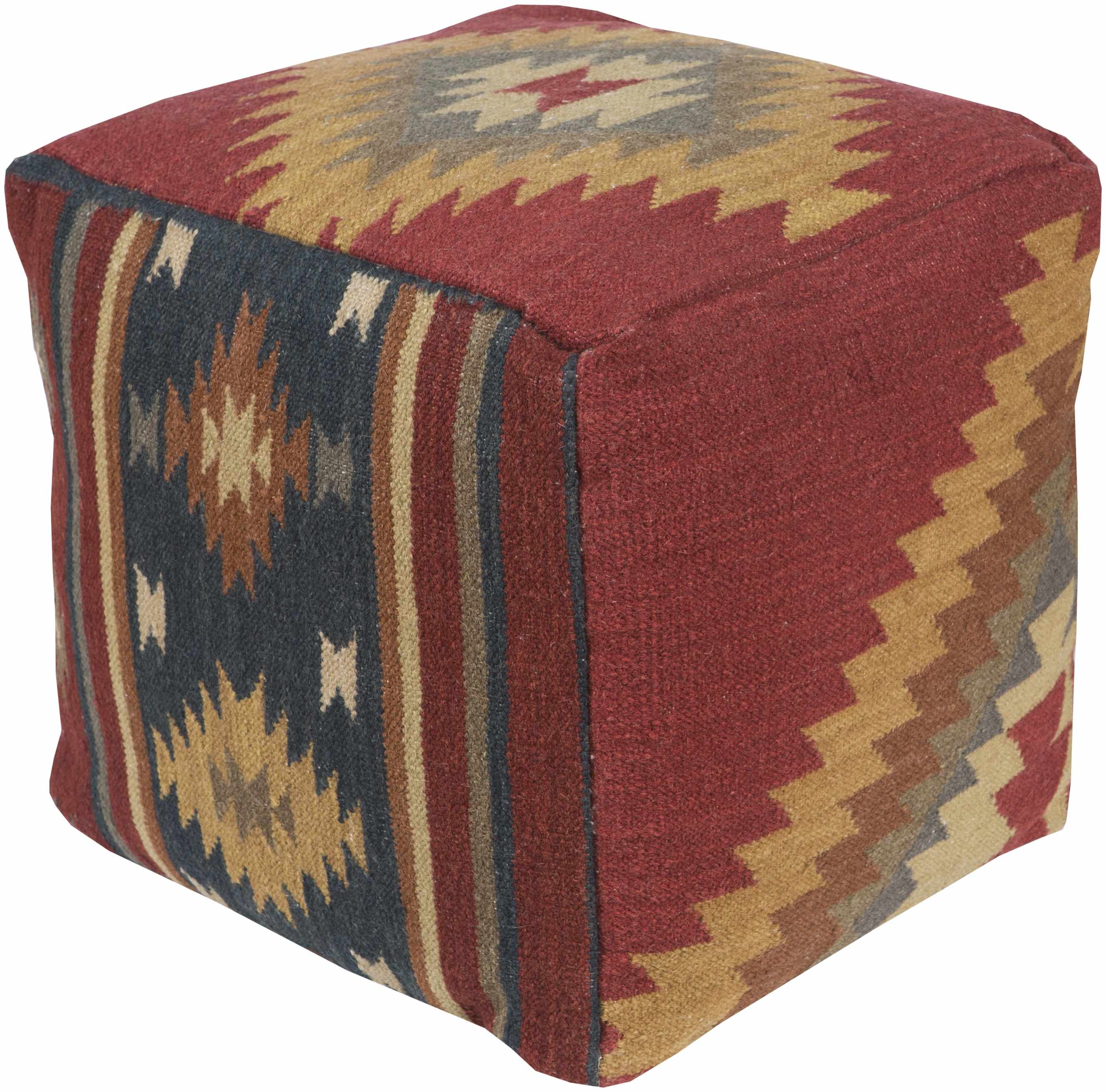 Mecapalapa Southwestern Rust Pouf-0