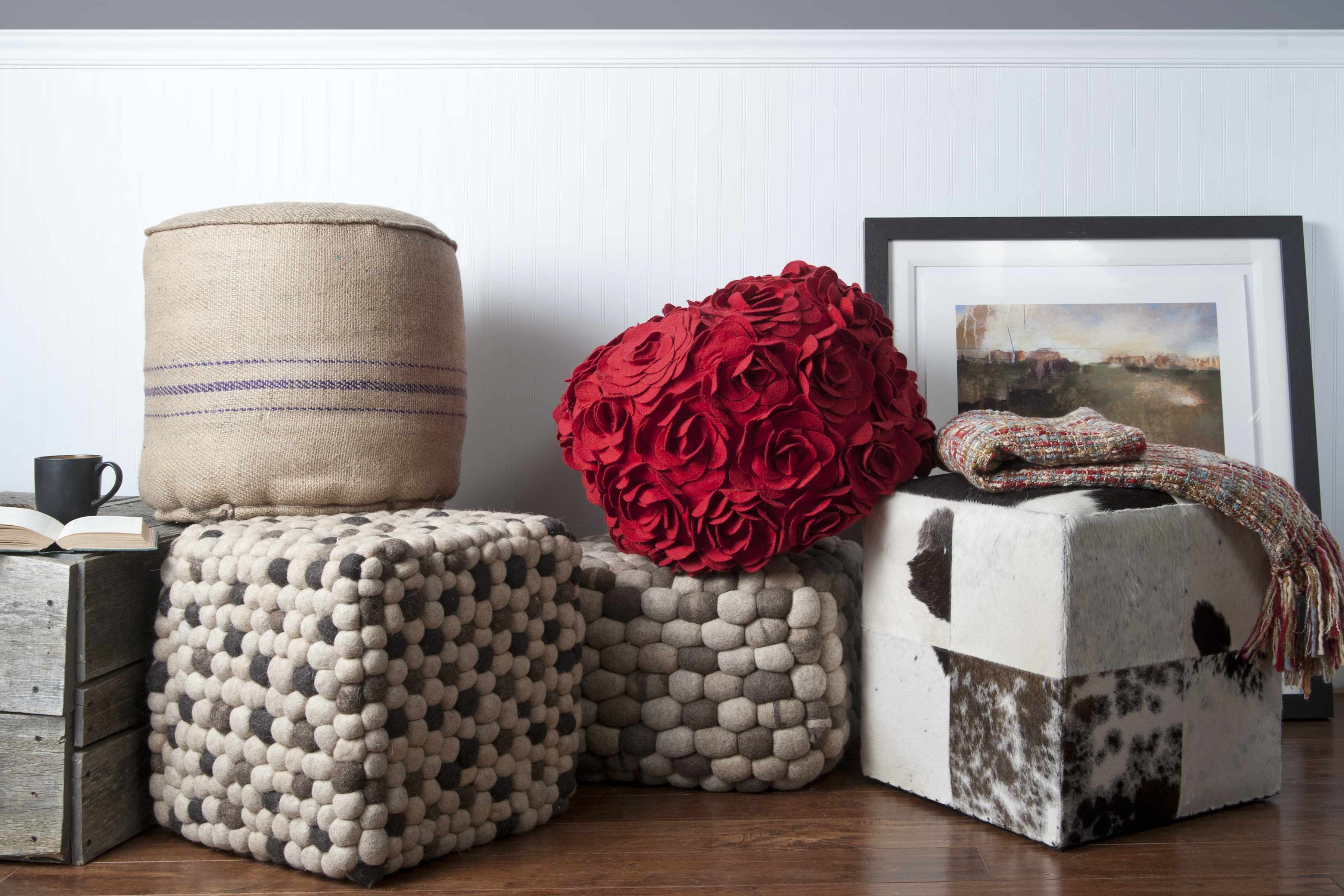 Pariconha Hair On Hide Ottoman-2