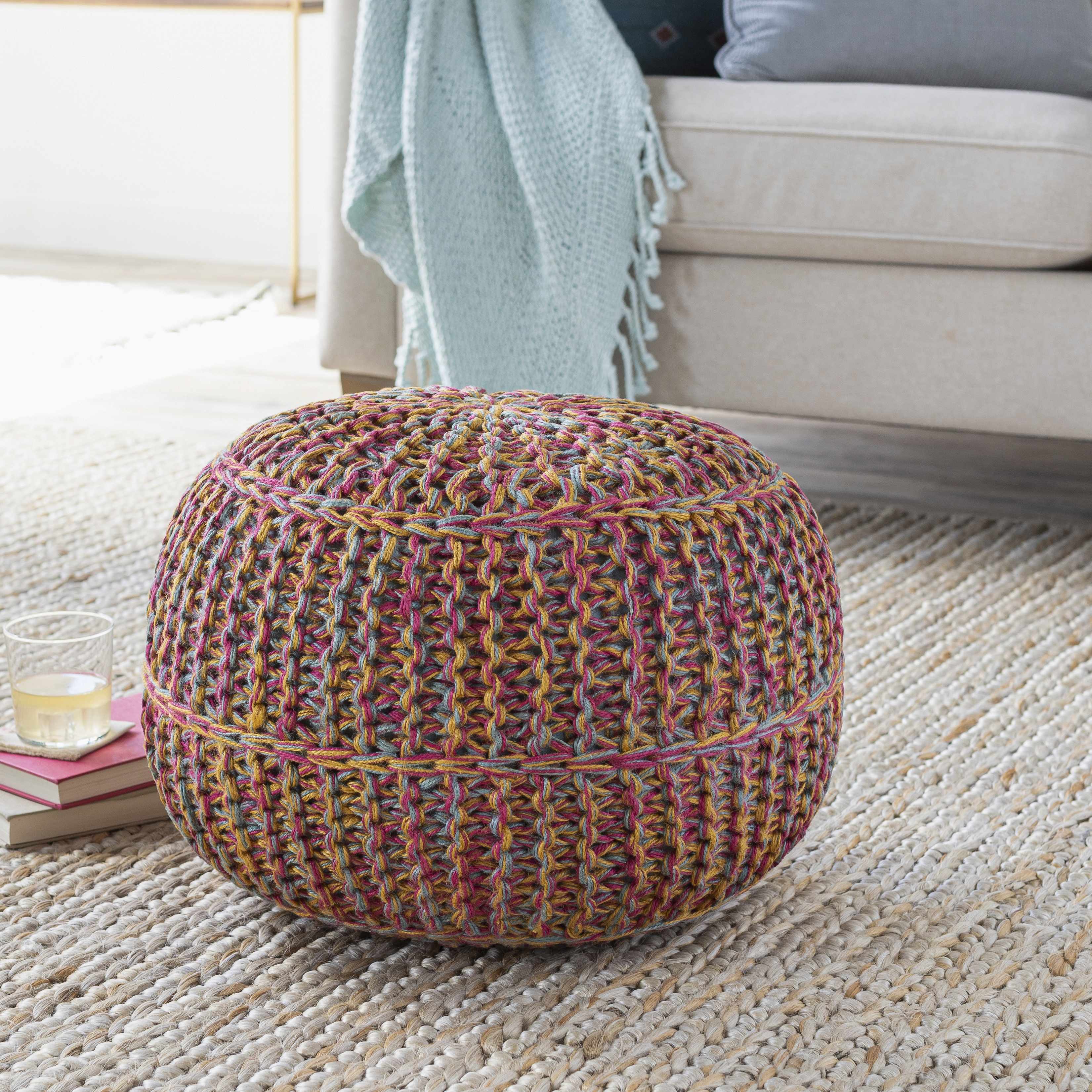 Penamacor Colorful Jute Pouf-1