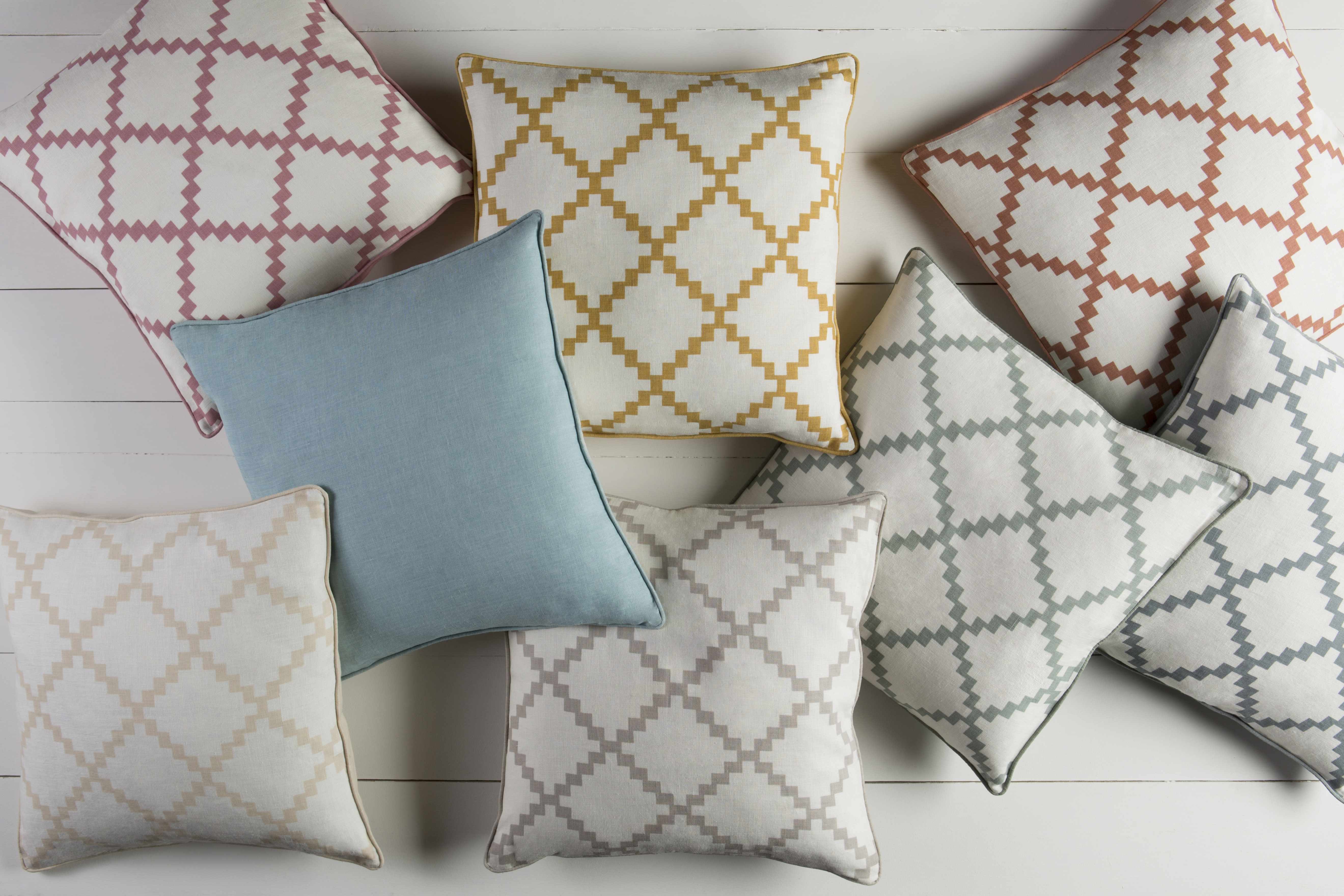 Artemas Beige Diamond White Throw Pillow - Clearance-3