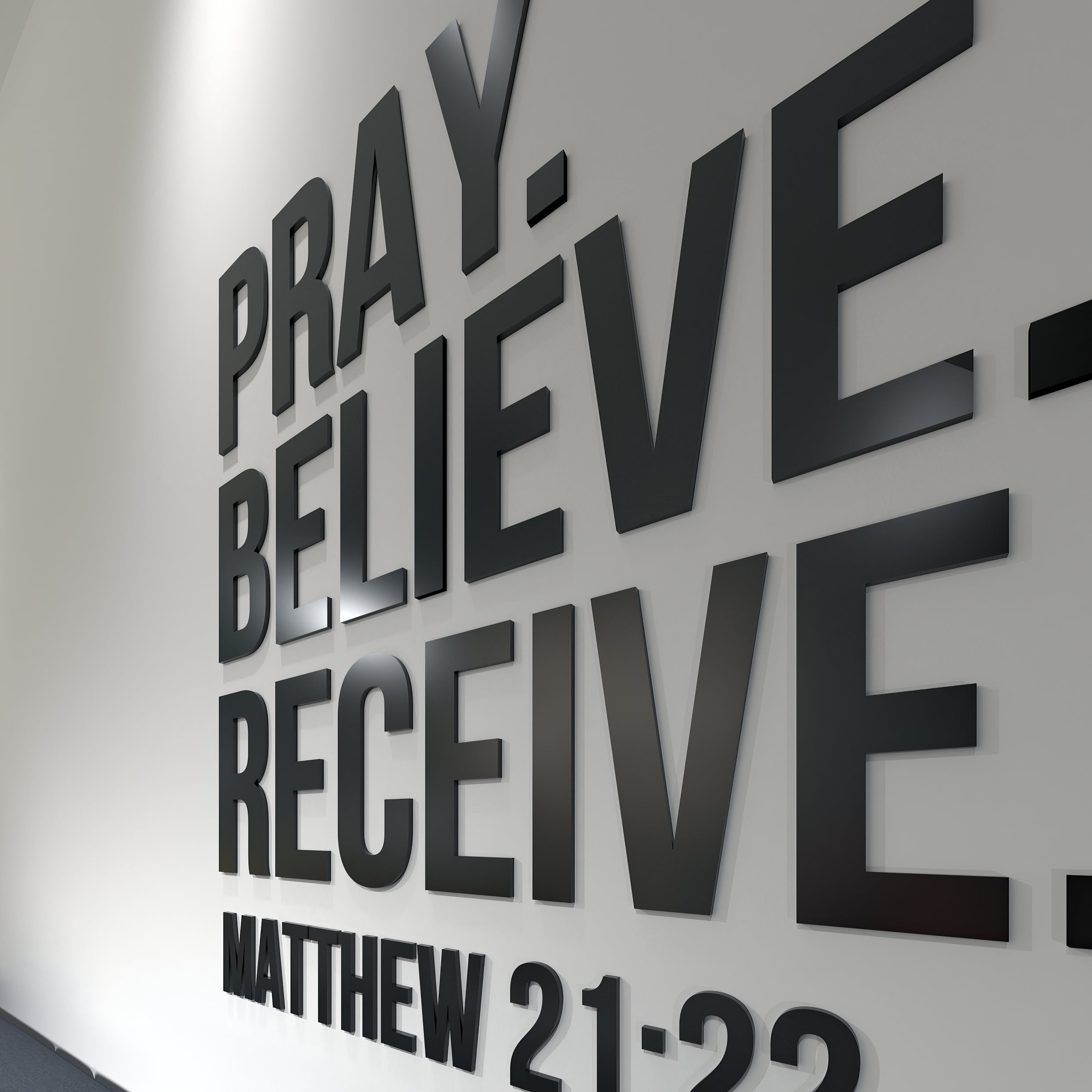 Pray. Believe. Receive. Matthew 21:22 3D Wall Decor-1