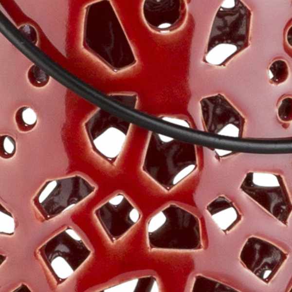 Parkerton Red Geometric Ceramic Lantern-3