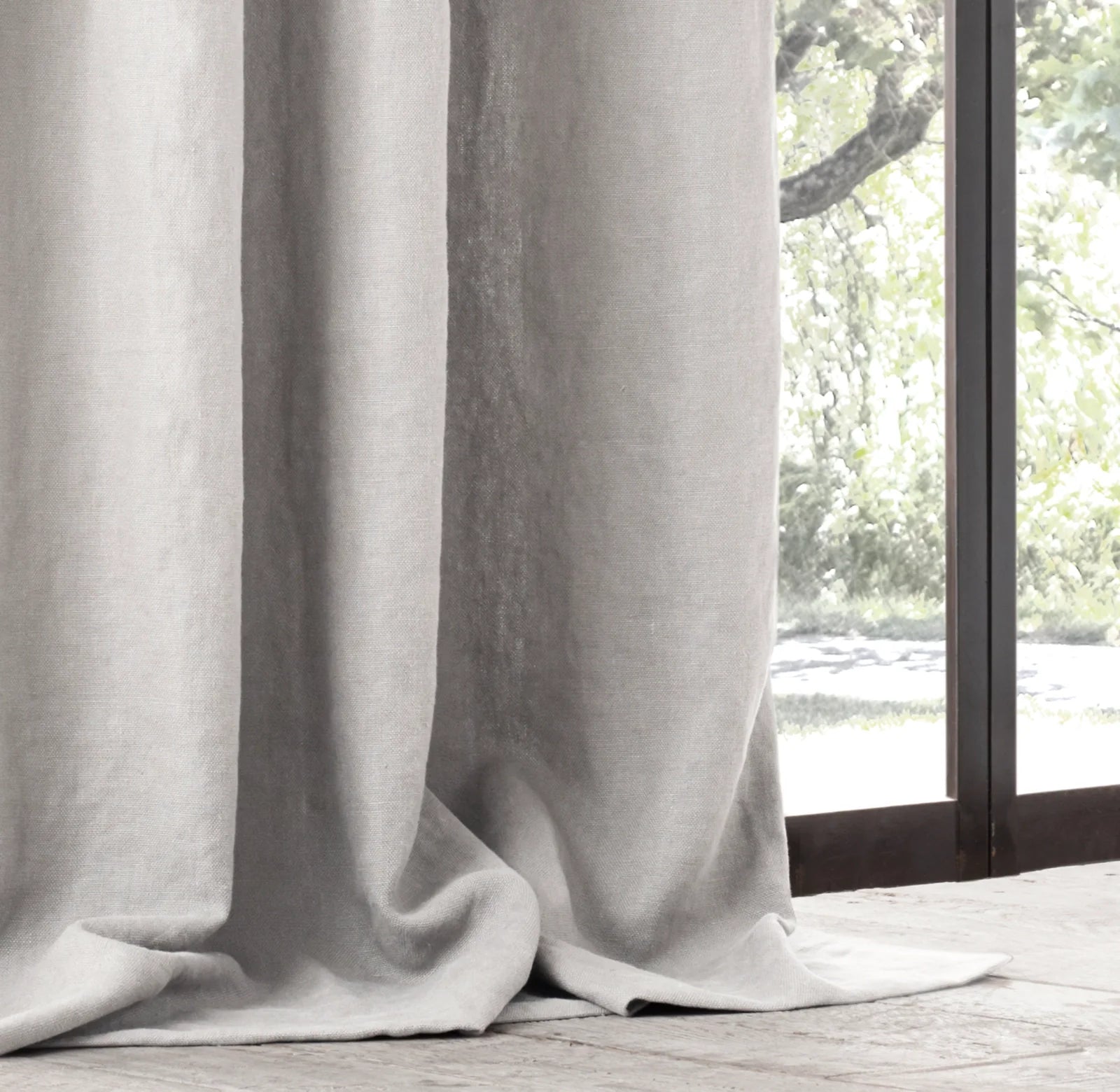 Organic Linen Curtains UK | European Flax | Grommet, Tab Top, Rod Pocket Curtains |  Blackout & Thermal | 20+ Colours | Custom Sizes-3
