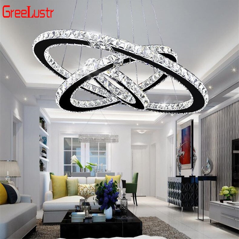 Modern K9 Crystal Led Chandelier Lights Home Lighting Chrome Lustre Chandeliers Ceiling Pendant Fixtures  For Living Room-0