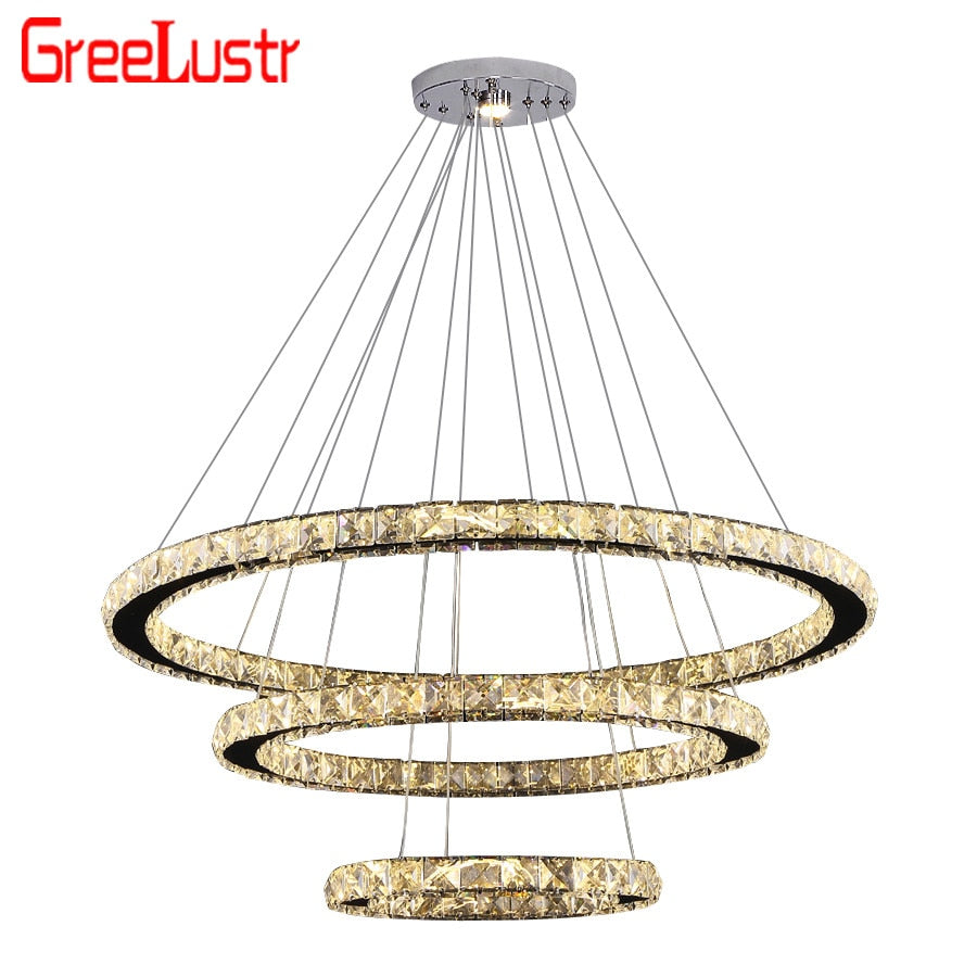 Modern K9 Crystal Led Chandelier Lights Home Lighting Chrome Lustre Chandeliers Ceiling Pendant Fixtures  For Living Room-3