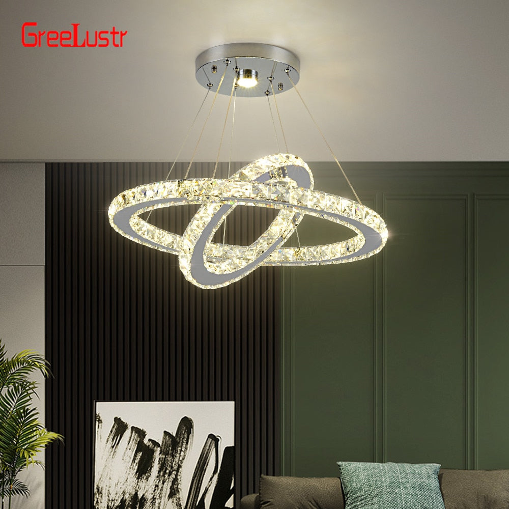 Modern K9 Crystal Led Chandelier Lights Home Lighting Chrome Lustre Chandeliers Ceiling Pendant Fixtures  For Living Room-4