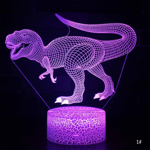 3D LED Night Light Lamp Dinosaur Series 16Color 3D Night light  Remote Control Table Lamps Toys Gift For kid Home Decoration-1