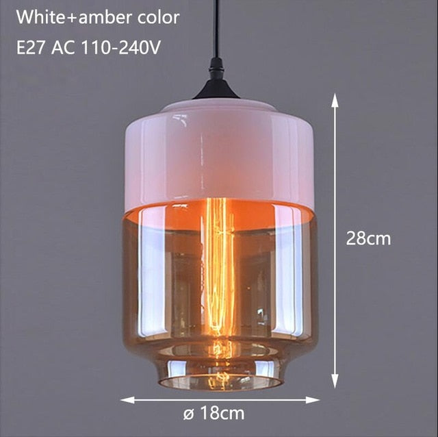 Nordic Modern loft hanging Glass Pendant Lamp Fixtures E27 E26 LED Pendant lights for Kitchen Restaurant Bar living room bedroom-2