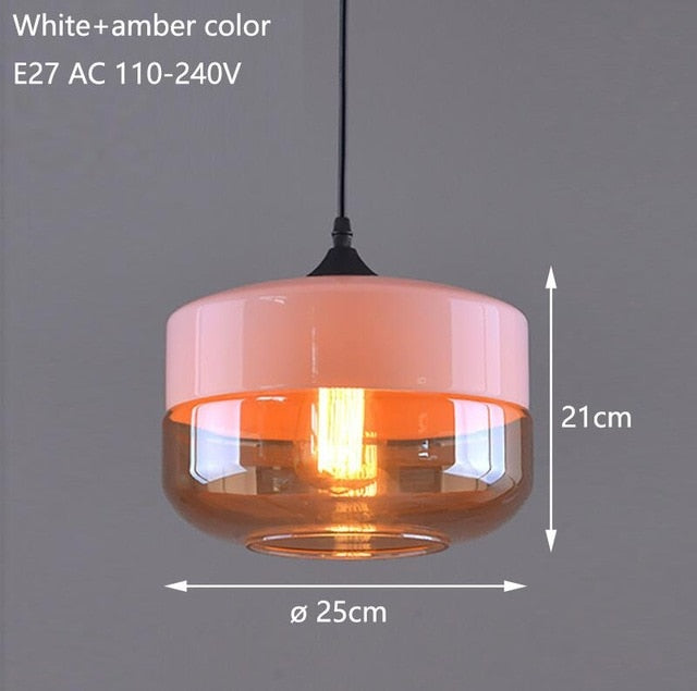 Nordic Modern loft hanging Glass Pendant Lamp Fixtures E27 E26 LED Pendant lights for Kitchen Restaurant Bar living room bedroom-8