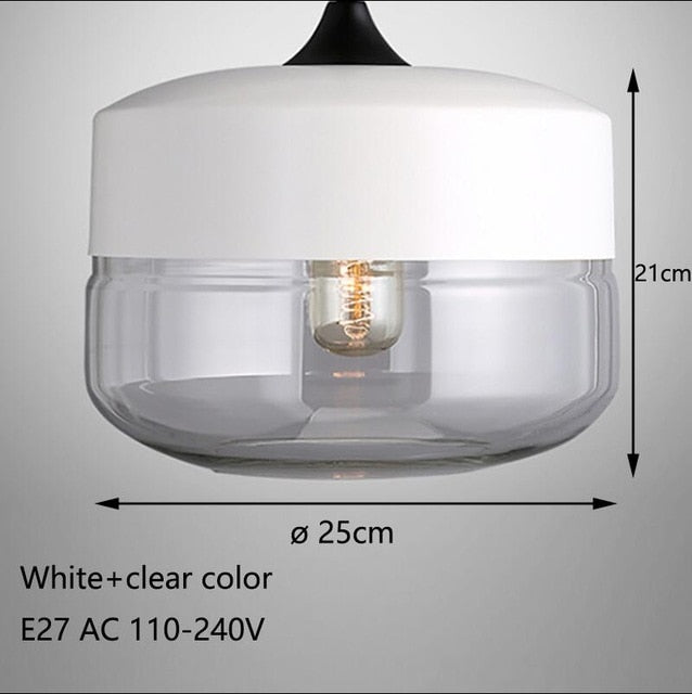 Nordic Modern loft hanging Glass Pendant Lamp Fixtures E27 E26 LED Pendant lights for Kitchen Restaurant Bar living room bedroom-3