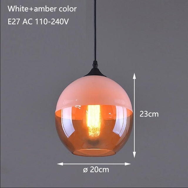 Nordic Modern loft hanging Glass Pendant Lamp Fixtures E27 E26 LED Pendant lights for Kitchen Restaurant Bar living room bedroom-1