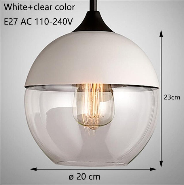 Nordic Modern loft hanging Glass Pendant Lamp Fixtures E27 E26 LED Pendant lights for Kitchen Restaurant Bar living room bedroom-10