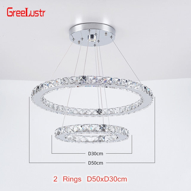 Modern K9 Crystal Led Chandelier Lights Home Lighting Chrome Lustre Chandeliers Ceiling Pendant Fixtures  For Living Room-1