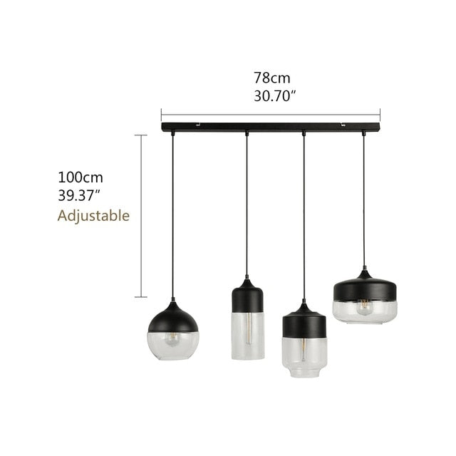 Nordic Modern loft hanging Glass Pendant Lamp Fixtures E27 E26 LED Pendant lights for Kitchen Restaurant Bar living room bedroom-18