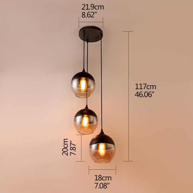 Nordic Modern loft hanging Glass Pendant Lamp Fixtures E27 E26 LED Pendant lights for Kitchen Restaurant Bar living room bedroom-20