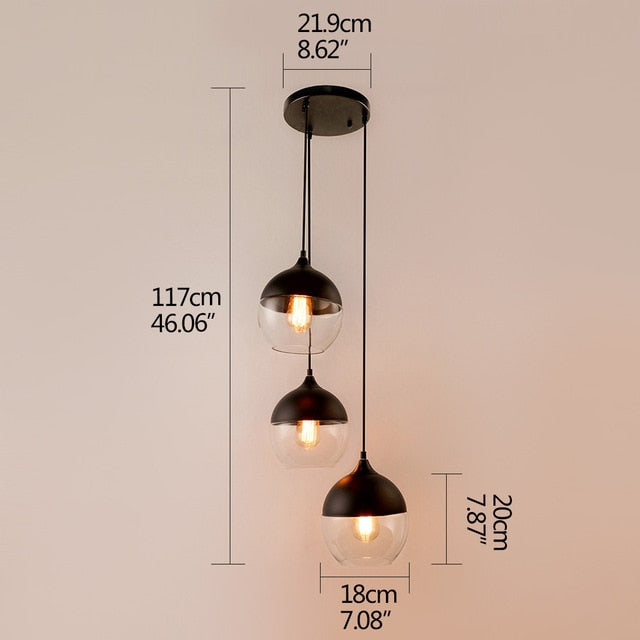 Nordic Modern loft hanging Glass Pendant Lamp Fixtures E27 E26 LED Pendant lights for Kitchen Restaurant Bar living room bedroom-4