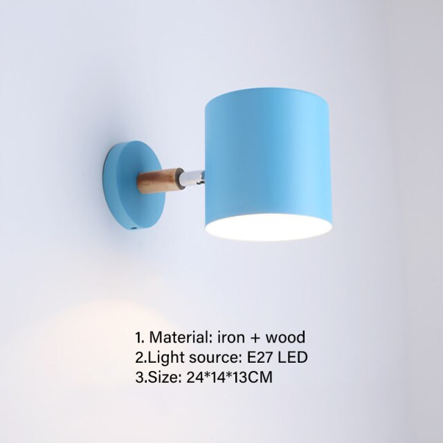 Nordic modern E27 LED wall lamp adjustable sconces light indoor bedside home kitchen bedroom living room decoration illumination-2