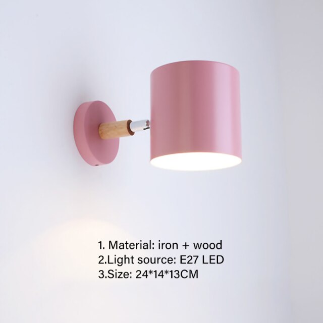 Nordic modern E27 LED wall lamp adjustable sconces light indoor bedside home kitchen bedroom living room decoration illumination-3