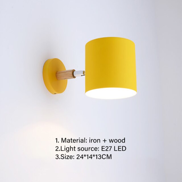 Nordic modern E27 LED wall lamp adjustable sconces light indoor bedside home kitchen bedroom living room decoration illumination-4