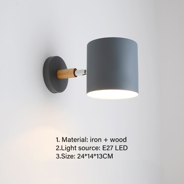 Nordic modern E27 LED wall lamp adjustable sconces light indoor bedside home kitchen bedroom living room decoration illumination-1