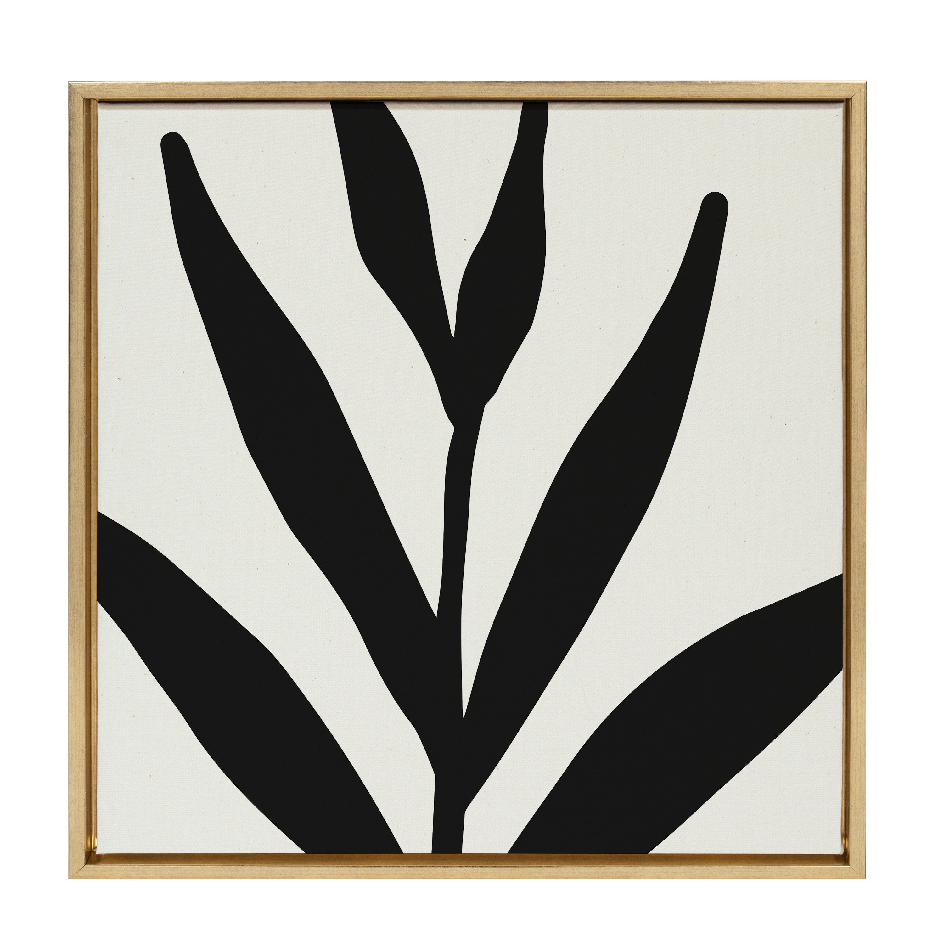 Sylvie Modern Botanical Neutral Abstract 1 Framed Canvas by The Creative Bunch Studio