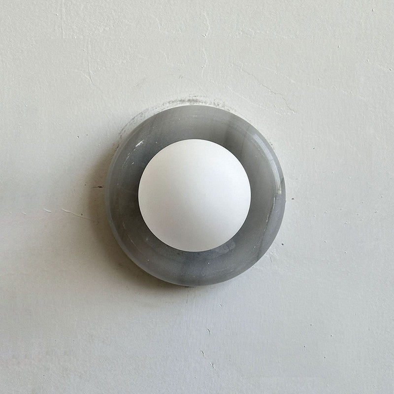 Onyx Halo Series | Natural Onyx Wall Sconce with White Glass Diffuser for Bedside