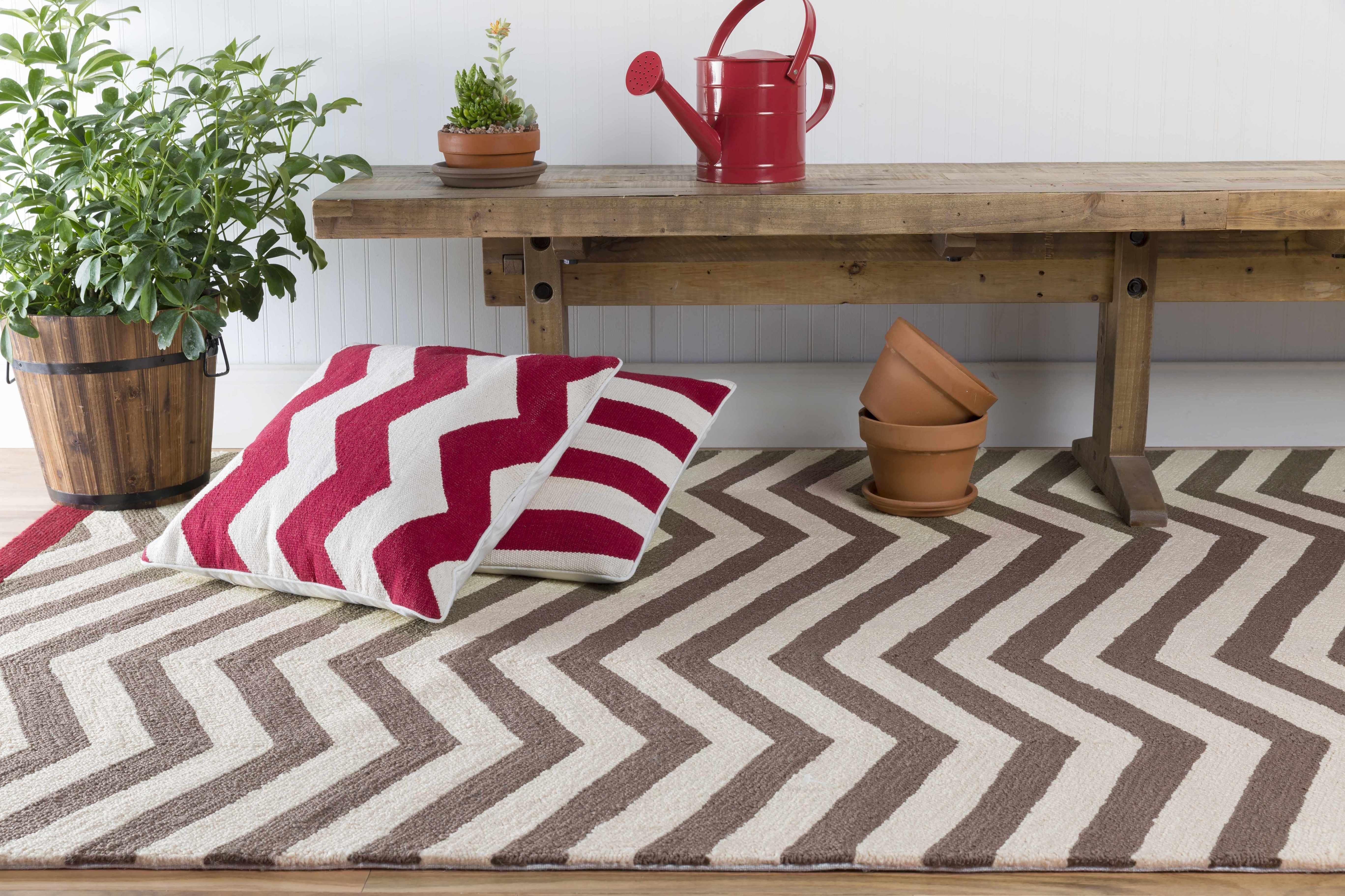 Nanango Red White Chevron Throw Pillow - Clearance - PRHOMZ