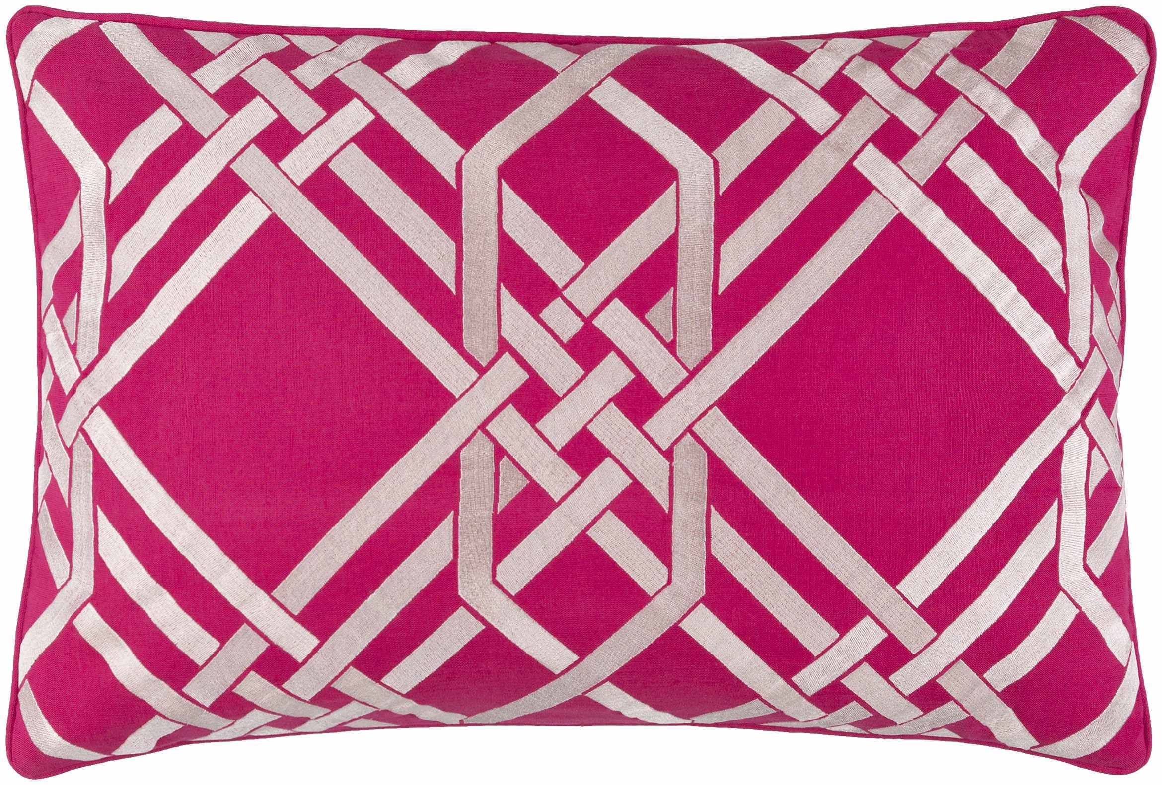 Rockhampton Fuchsia Geometric Square Pillow - Clearance-1