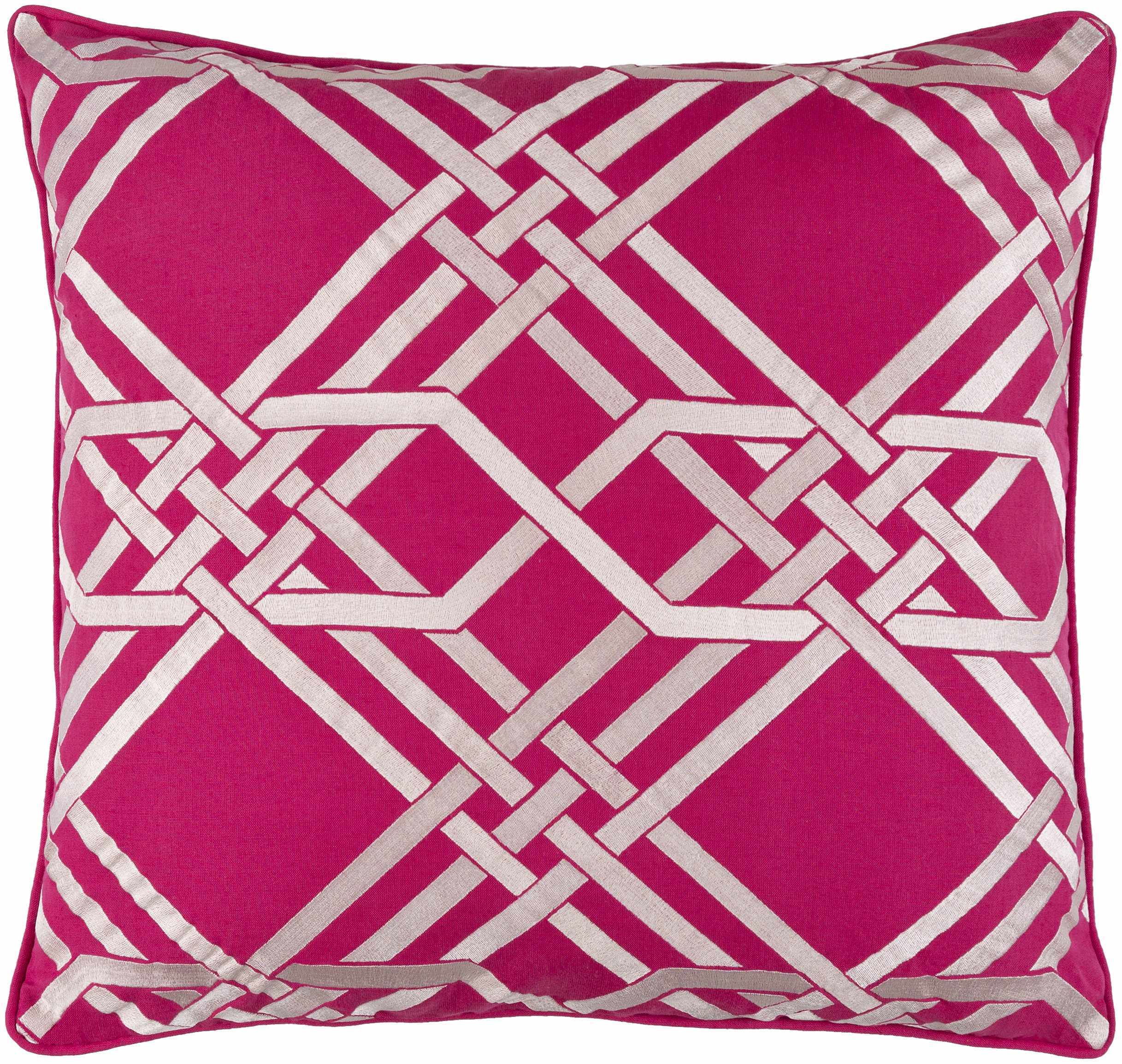Rockhampton Fuchsia Geometric Square Pillow - Clearance-0