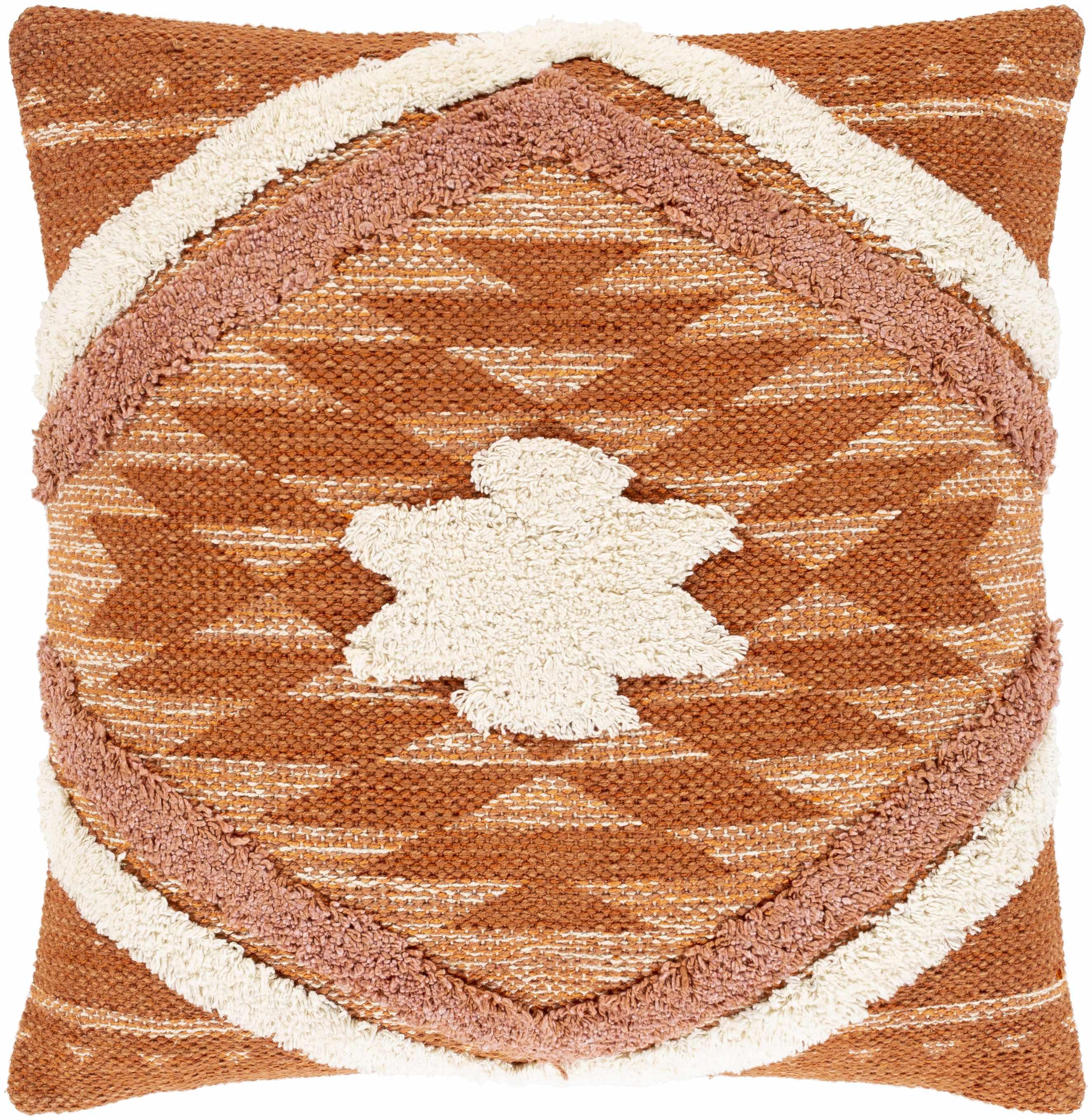 Reeves Orange Diamond Textured Throw Pillow-1