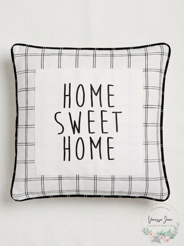 Lacourte Home Sweet Home 20X20 Square Decorative Pillow – White