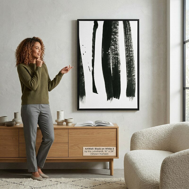 ArtWall Black on White 3 by Iris Lehnhardt Canvas Wall Art, 16.0 x 24