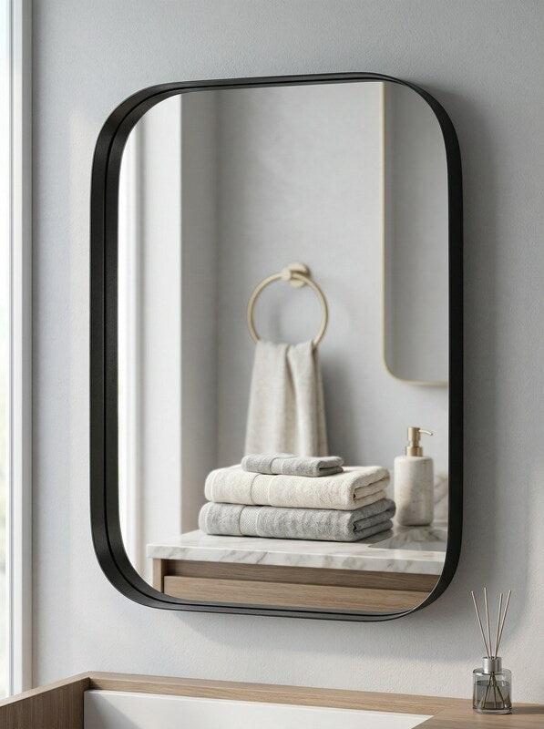 Home Decorators Collection Medium Rectangle Black Modern Mirror