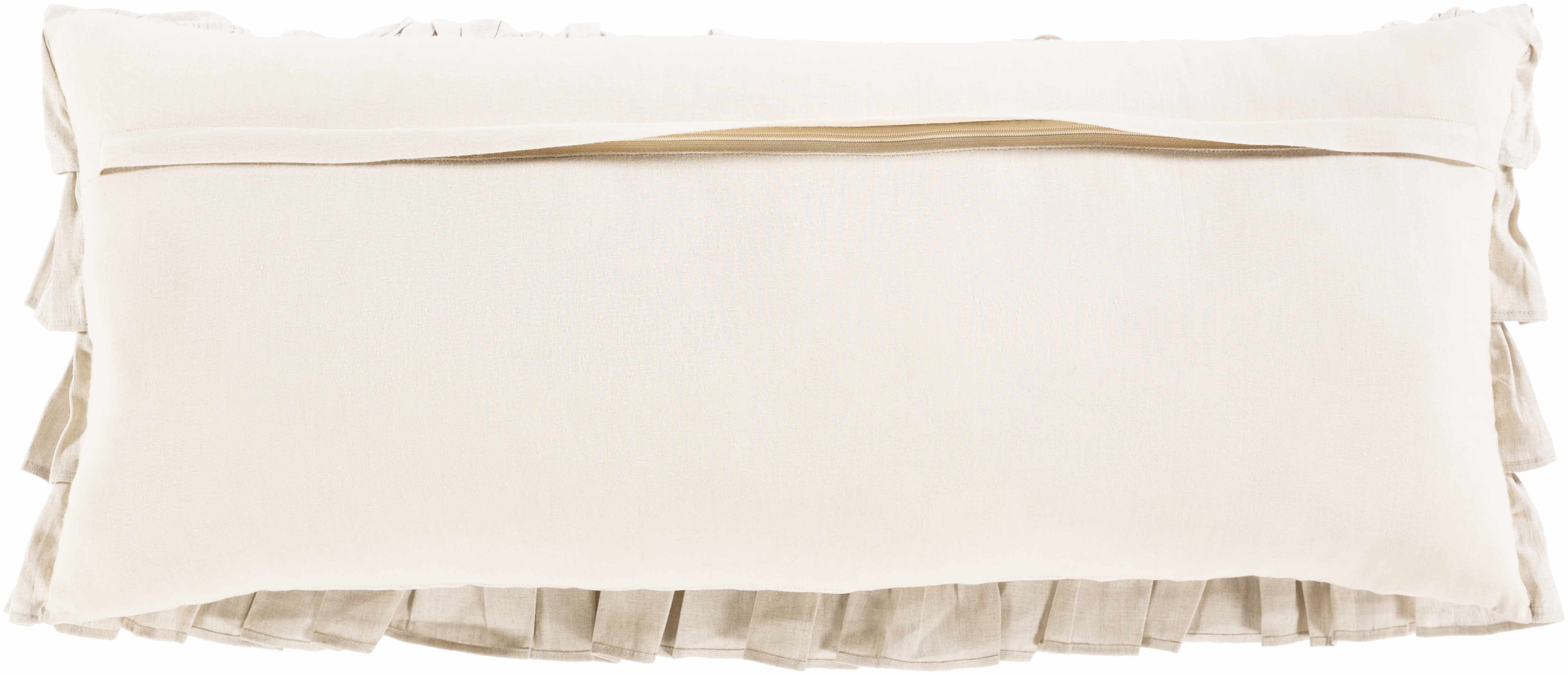 Revere Beige Ruffled Lumbar Pillow - Clearance-2