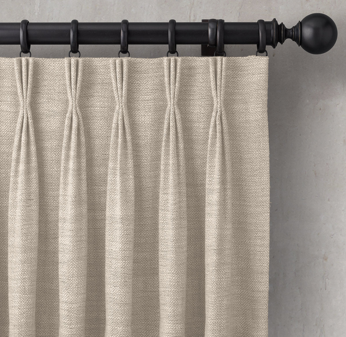 Organic Basketweave Linen Curtains with Blackout/Light Filtering Liner | Pinch Pleat | 17 Colours | Made in the UK | The Organic Habitat-2