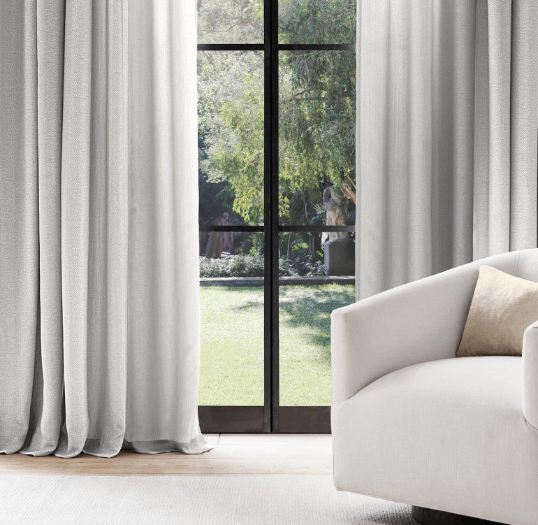 Organic Linen Curtains Triple Pinch Pleated | Blackout & Thermal Lining | 36 Colours | The Organic Habitat-1