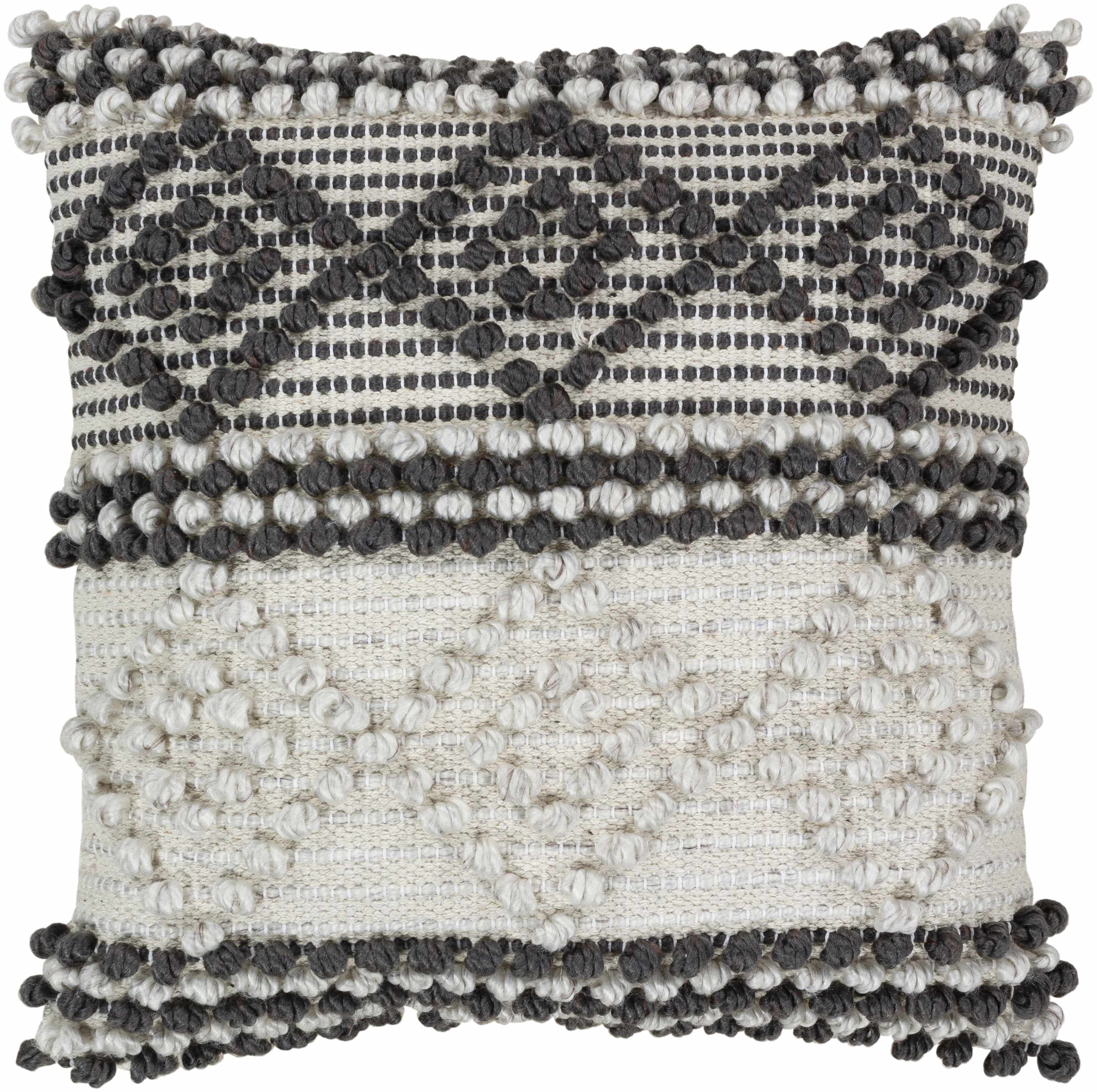 Rippey Black & White Textured Diamond Throw Pillow-5